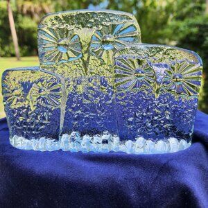 Blenko Don Shephard 3 Owl Family Glass Figurine